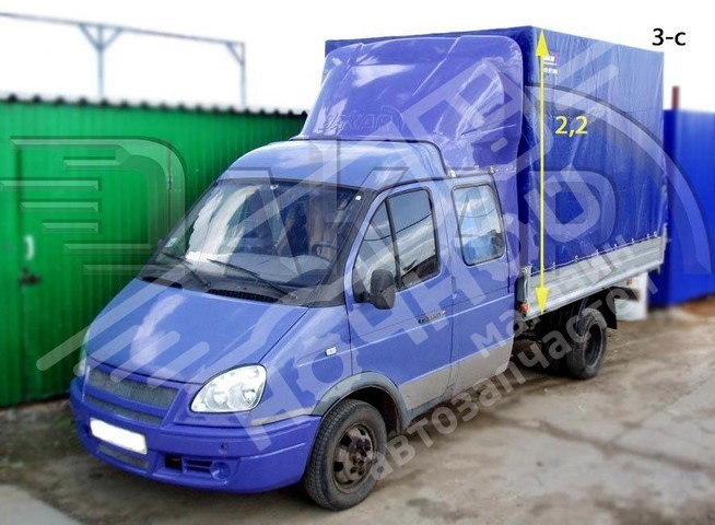 Обтекатель ГАЗ-33023 (Фермер) под фургон 2,2 м светло-синий (ДАКАР)