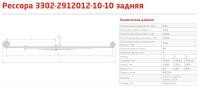 Рессора задн. ГАЗ 3302 (5 л.) в/сб (ОАО 