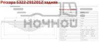 Рессора задн. 5322 (16 л, L-1464)|Рессора задн. 5322.jpg
