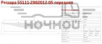 Рессора пер. КАМАЗ (14 л., L-1675) (г.Чусовой)