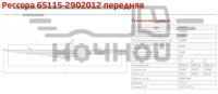 Рессора пер. КАМАЗ 65115 (под ушко) (11 л., L-1940) (г.Чусовой)